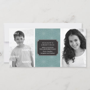 Dotted Floral Frame Photo Card