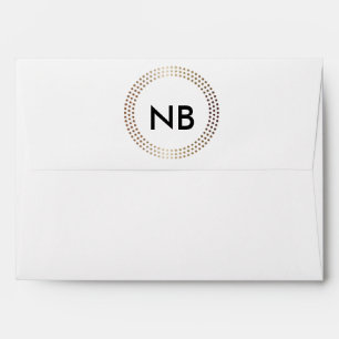 Dotted Gold Circles Modern Dot Invitation Envelope