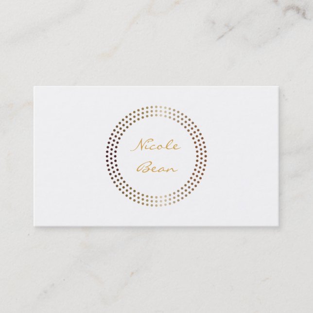 Dotted Gold Circles Modern Dots Business Card (Front)