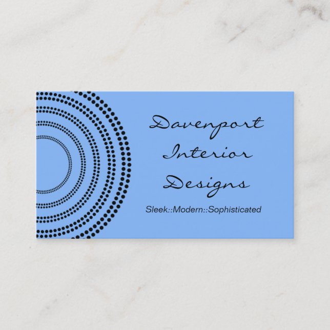 Dotted Half Moons Business Card, Light Blue Card (Front)