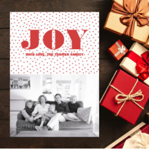 Dotted Joy Holiday Photo Card Red
