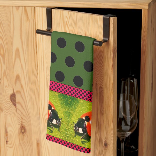  Dotted LadyBug Tea Towel (Thirds Fold)