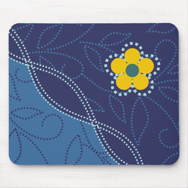 Dotted Leaves And Flower Mousepads (Front)