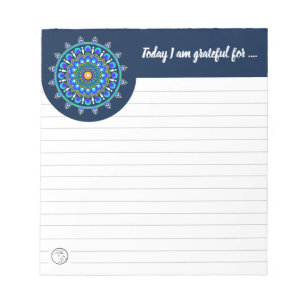 Dotted mandala notepad Gratitude Notepad lined