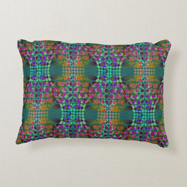 Dotted Orderly Chaos Wallpaper coloured + your ide Decorative Cushion (Back)