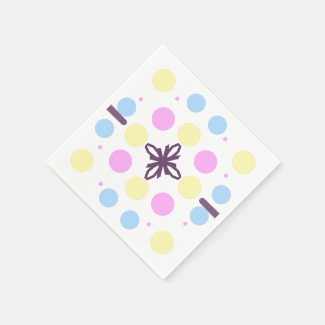 Dotted Pastel Design Napkin (Corner)