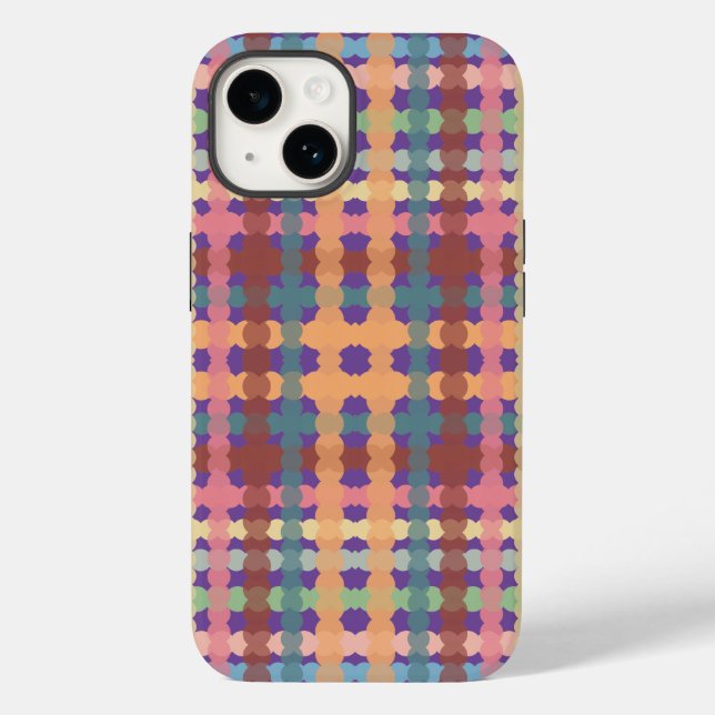 Dotted Pastel Plaid Pattern Case-Mate iPhone Case (Back)
