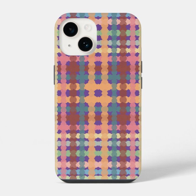 Dotted Pastel Plaid Pattern iPhone Case (Back)