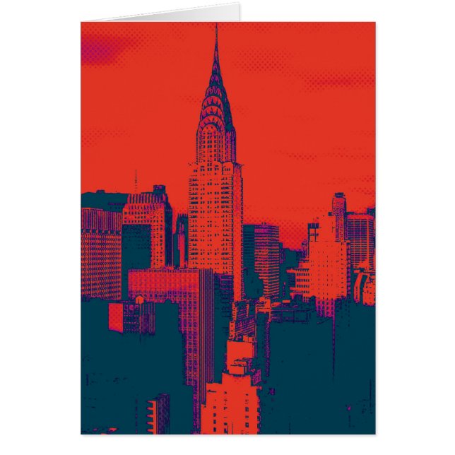 Dotted Red Retro Style Pop Art New York City (Front)