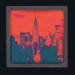 Dotted Red Retro Style Pop Art New York City Jewellery Box<br><div class="desc">Red Blue Retro New York City Midtown Old Style Image - Old Vintage Style New York Artworks</div>