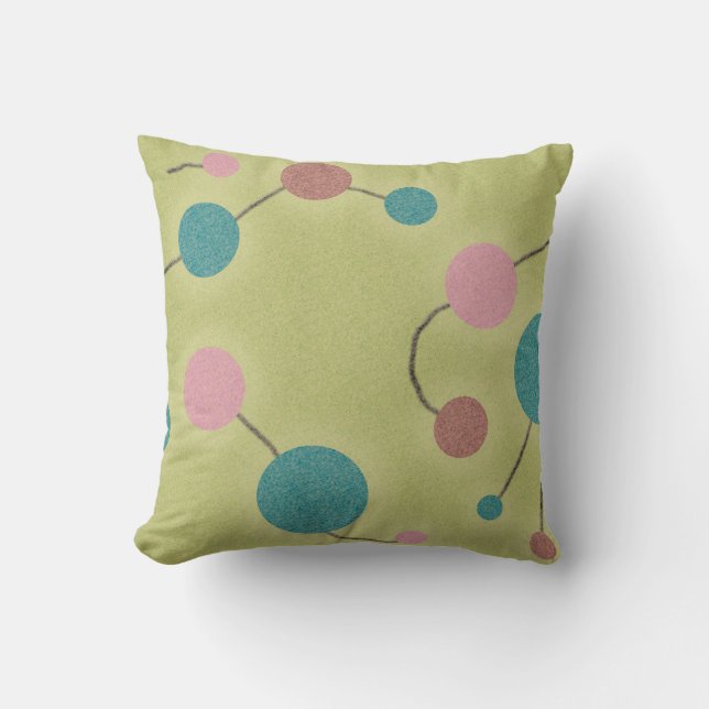 Dotted Retro Universe Green Cushion (Front)