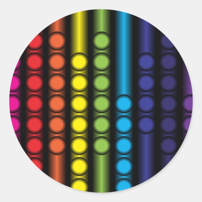 Dotted Spectrum Classic Round Sticker (Front)