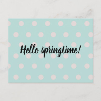 dotted spring design | pastel turquoise postcard