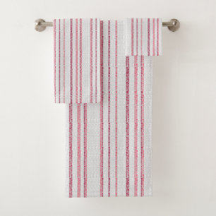 Dotted striped pattern. bath towel set