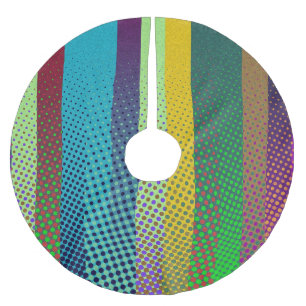 Dotted Stripes Pattern coloured + your ideas Brushed Polyester Tree Skirt