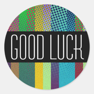 Dotted Stripes Pattern coloured + your ideas Classic Round Sticker
