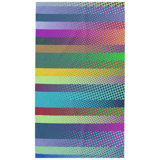 Dotted Stripes Pattern coloured + your ideas Tablecloth (Front)