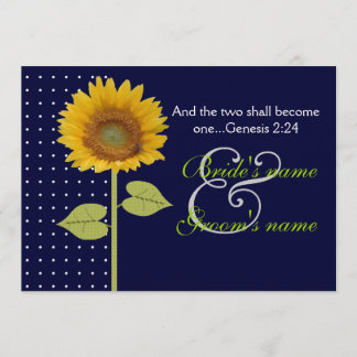 Dotted Sunflower 3 wedding Invitation