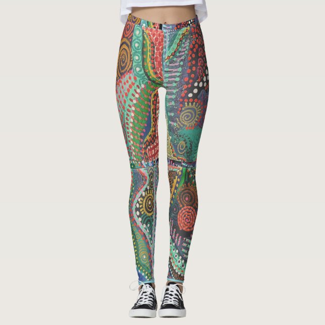 Dotted Tile design Leggings (Front)
