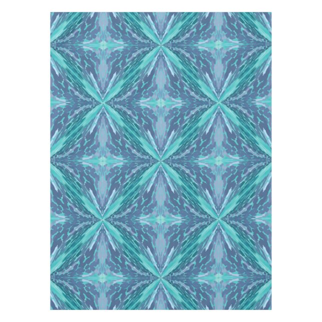 Dotted Turquoise X Pattern Tablecloth (Front)