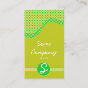 Dotted Wave Monogram Collection (Green) Business Card