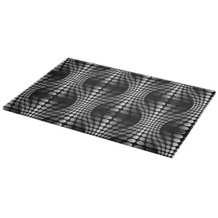 Dotted Waves Wallpaper black & white Cutting Board