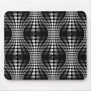 Dotted Waves Wallpaper black & white Mouse Mat
