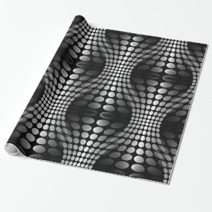 Dotted Waves Wallpaper black & white Wrapping Paper