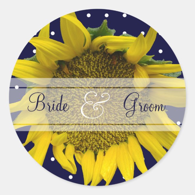 Dotted wedding classic round sticker (Front)
