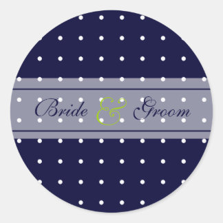 Dotted wedding classic round sticker