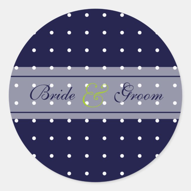 Dotted wedding classic round sticker (Front)