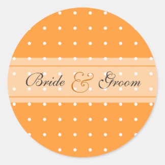 Dotted wedding classic round sticker