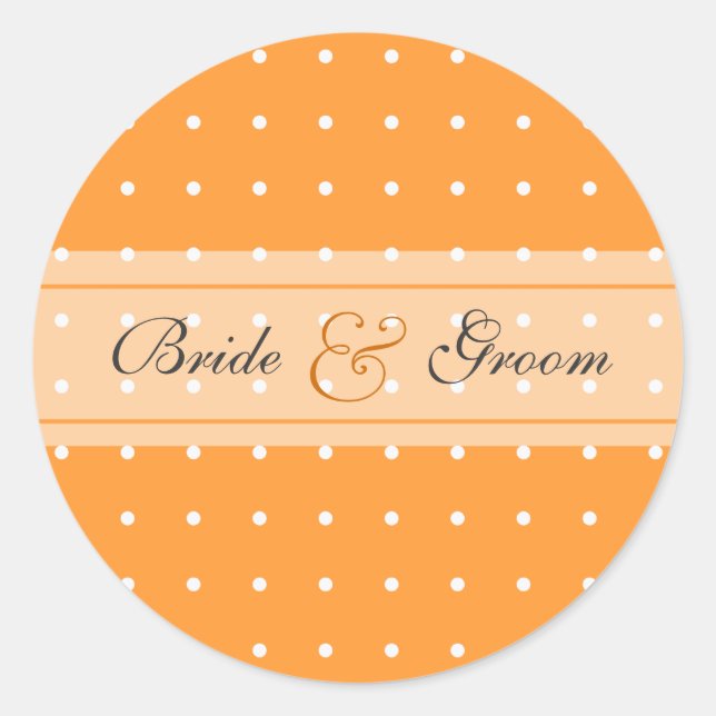 Dotted wedding classic round sticker (Front)
