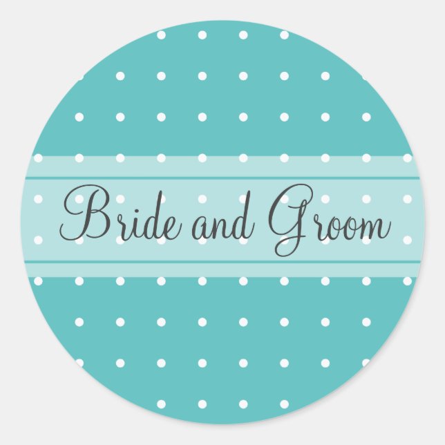 Dotted wedding classic round sticker (Front)