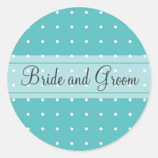 Dotted wedding classic round sticker