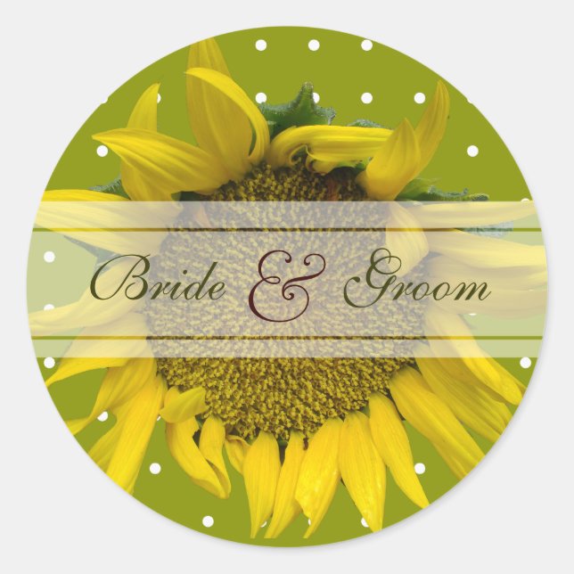 Dotted wedding classic round sticker (Front)