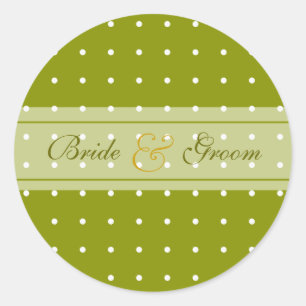 Dotted wedding classic round sticker
