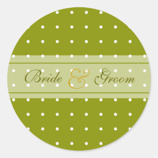 Dotted wedding classic round sticker