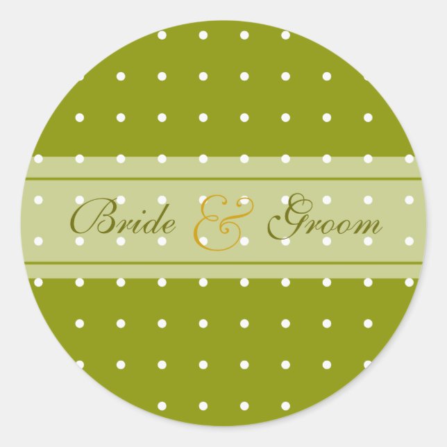 Dotted wedding classic round sticker (Front)