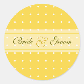 Dotted wedding classic round sticker