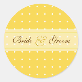 Dotted wedding classic round sticker