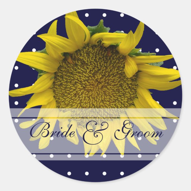 Dotted wedding classic round sticker (Front)