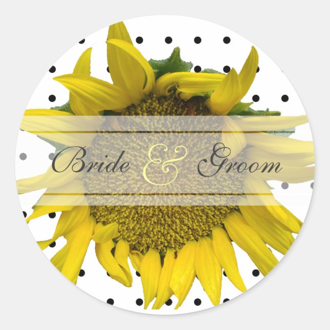 Dotted wedding classic round sticker (Front)