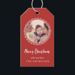 Dotted Wreath Holiday Photo Gift Tags<br><div class="desc">Add a personal touch to your holiday gift giving with these stylish gift tags!</div>