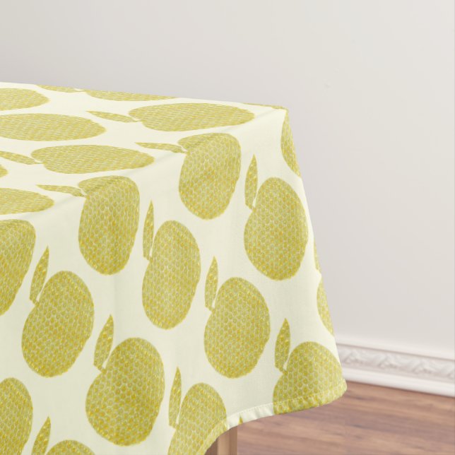 Dotted Yellow Apples Tablecloth (In Situ)