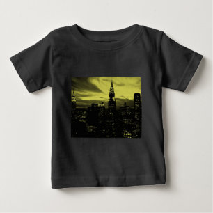Dotted Yellow Black New York City Baby T-Shirt