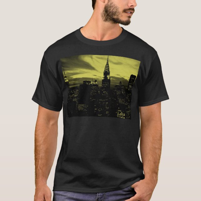 Dotted Yellow Black New York City T-Shirt (Front)