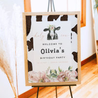 DOTTIE Holy Cow Cute Floral Farm Birthday Welcome