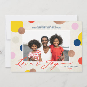 Dottie Love and Joy Family Photo Valentine's Day Holiday Card