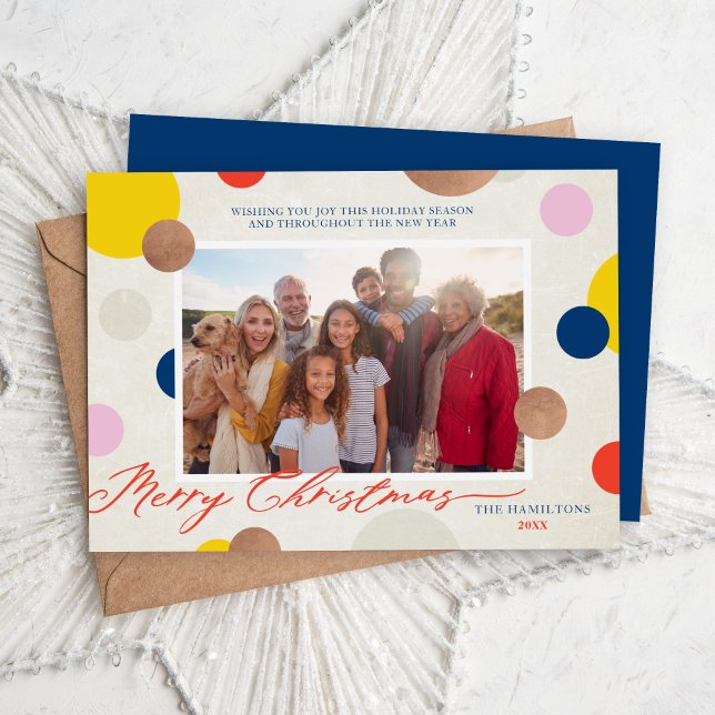 Dottie Merry Christmas Family Photo Holiday Card (Creator Uploaded)